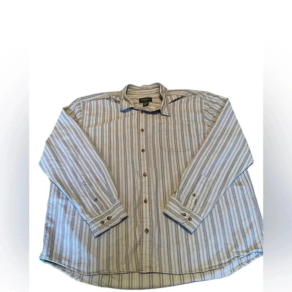 Eddie Bauer Men's Long Sleeve Button Up Shirt Cotton Striped Vintage Size XXL - Picture 1 of 4